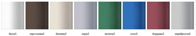Стандартные цвета рольворот с алюминиевым профилем